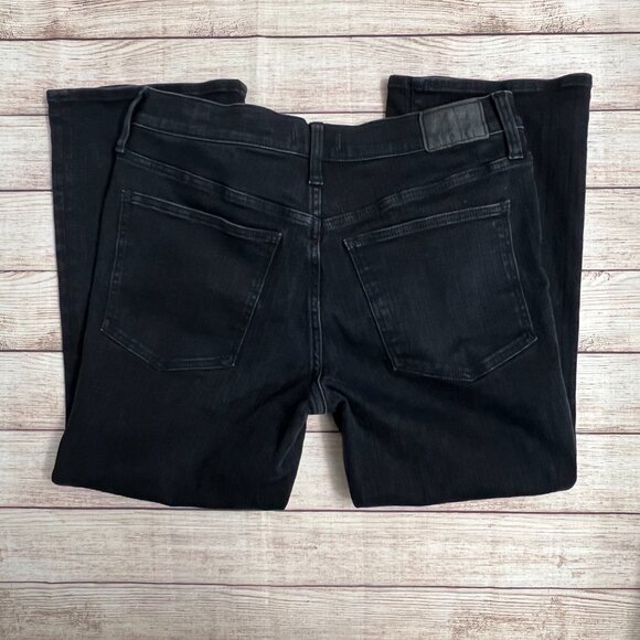 Madewell Black Mid-Rise Kick Out Jeans Size 31P Sustainable Denim - Picture 2 of 10